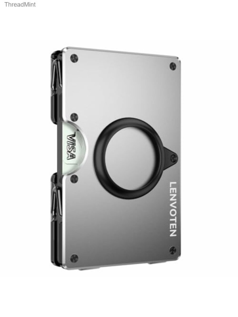 Minimalist Hinged Aluminum RFID Wallet AirTag Compatible Slim Card Holder